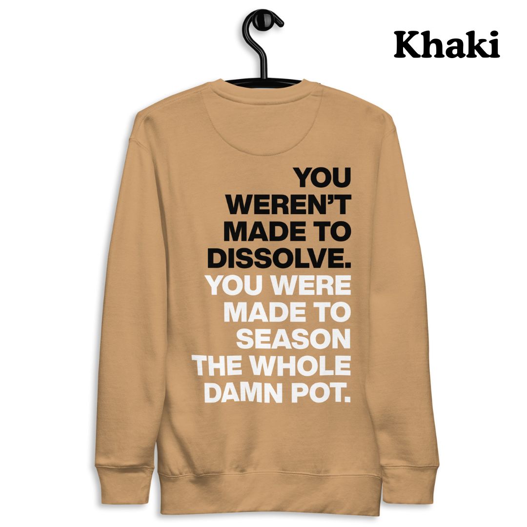 The Seasoned Sweatshirt (Black & White Text)