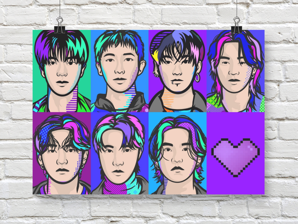 BTS OT7 Pop Art Poster