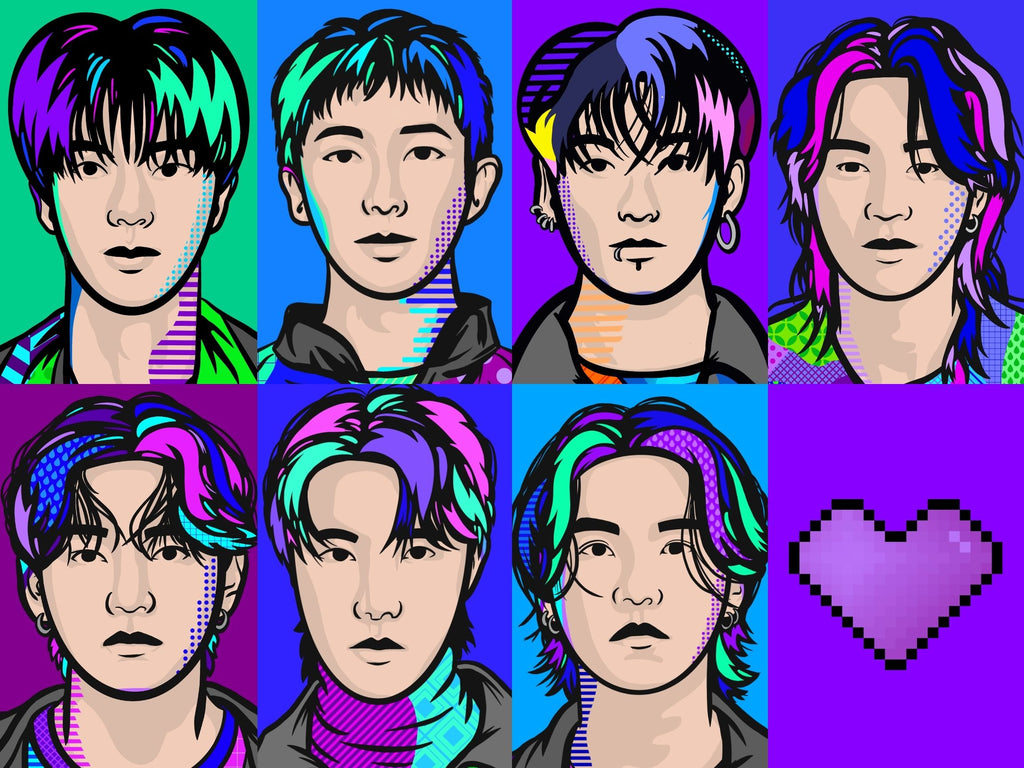 BTS OT7 Pop Art Poster
