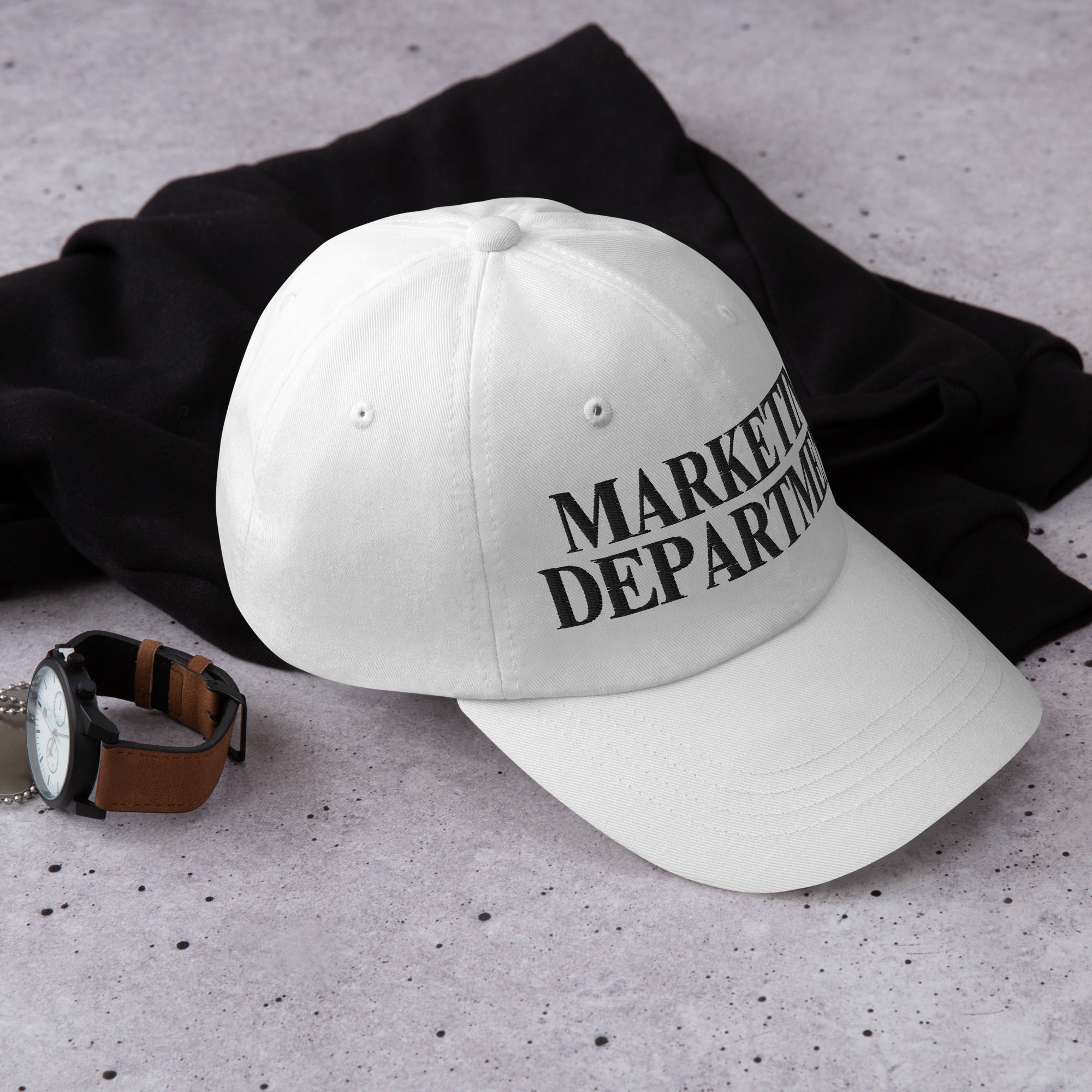 The Marketing Dept Hat (Black Text)