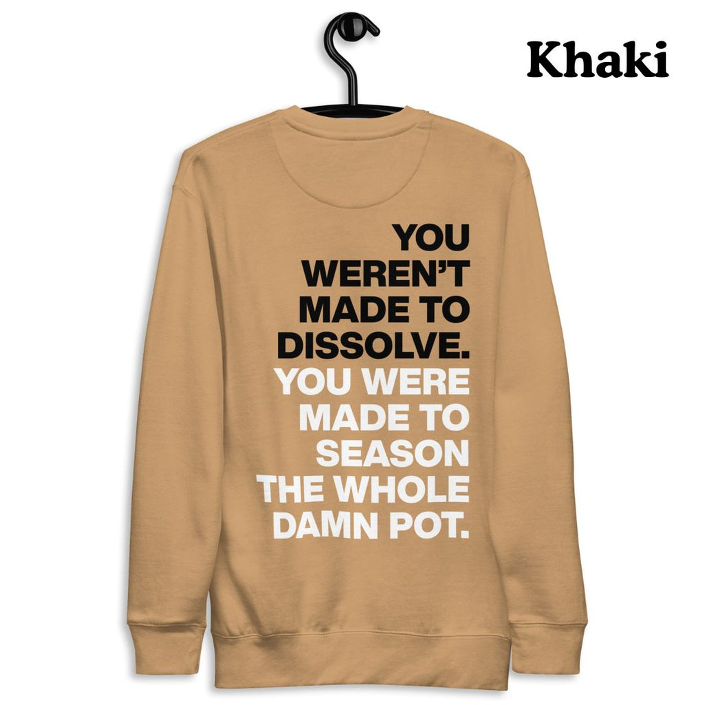 The Seasoned Sweatshirt (Black & White Text)